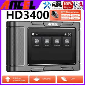 Hd34300 Ancel Heavy Duty Truck Scanner For Cummins Detroit Paccar Obd Hdobd Dpf Forced Regen