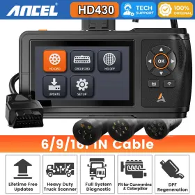 Hd430 Ancel Diesel Heavy Duty Truck Scanner Dpf Reset For Cunmmins And Caterpillar
