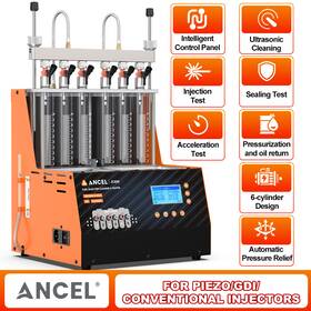 Ancel Jc600 6-cylinders Fuel Injector Cleaner Tester Ultrasonic Cleaning Machine Car Motorycle