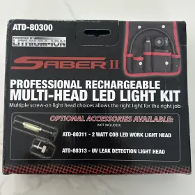 Atd-80300 Atd Tools New Saber Ii Professional Rechargeable Multi-head Led Light Kit 80300