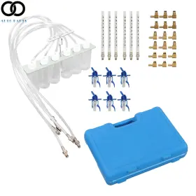 Apo291312 Autoooparts 6 Cylinder Diesel Injector Flow Meter Tester Common Rail Adaptor Test Tools Kit