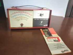 Te-520 Borg Warner Rpm/tach/dwell/volt/amps/ohms Test Meter With Clamps And Instructions
