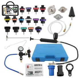 1722484 Brandbager 28pcs Radiator Pressure Tester Vacuum Cooling Purge System Refill Kit Blue Case