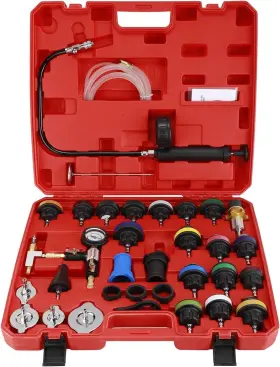 Ye-0101 Btshub 33pcs Radiator Pressure Tester Cooling System Coolant Vacuum Refill Purge Set