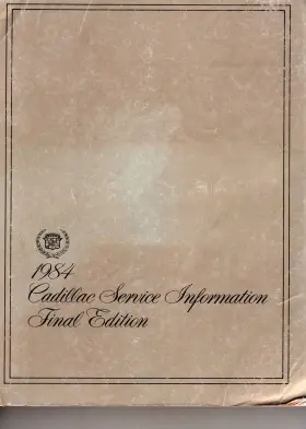 H-2112 Cadillac 1984 Shop Manual With Wireing Diagrams For Deville And Fleetwood Brougham