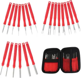 Zi-0726 Carleef 21pcs Upgrade Terminal Removal Tool Kit With Zipper Red