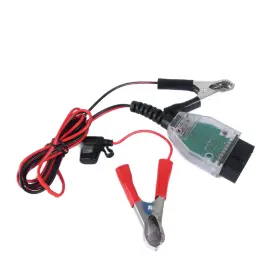 Dezanyc 713612393223 Obd Ii Car Ecu Memory Saver Cable With 2 Clips 12v Digital Display Power Sup