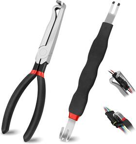 Dhapy 717331490102 2pcs Electrical Disconnect Pliers Set Automotive Connector Black