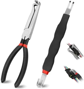 Dhapy 717331490102 2pcs Electrical Disconnect Pliers Set Automotive Connector Black