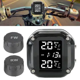 Eohmak-tpms01 Eohmak Motorcycle Tpms Tire Pressure Monitoring System With 2 External Sensors Lcd