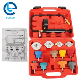 683077 Etecgo Head Gasket Leak Detector 14pcs Coolant Radiator Pressure Tester Cooling System