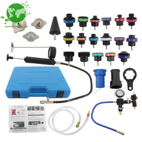 1247316 Gardenice 28pcs Radiator Cooling System Pressure Tester And Vacuum Refill Tool Kit With Case