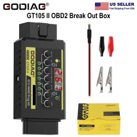 A01se158-c Godiag Gt105 Ii Ecu Immo Prog Ad Obd2 Break Out Box Display Vehicle Voltage