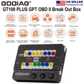 A01so537-c Godiag 2025 Gt100 Plus Gpt Enet Doip 24v-12v Ecu Connector Obd Ii Break Out Box