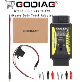 Hkso659-b Godiag Gt106 Plus 24v To 12v Heavy Duty Truck Adapter Fuel Cleaning And Testing