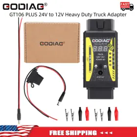 So659-b Godiag Gt106 Plus 24v To 12v Heavy Duty Truck Adapter For Cars/heavy Trucks