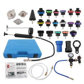 Lablt Qs475168qr 28pcs Radiator Pressure Tester And Cooling System Vacuum Type Purge Kit Red