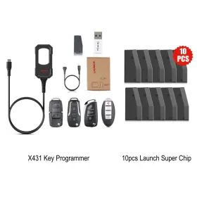 A01sa2164 Launch X431 Key Prog-rammer And 10 Super Chip For X-431 Immo Elite/immo Plus/pad V