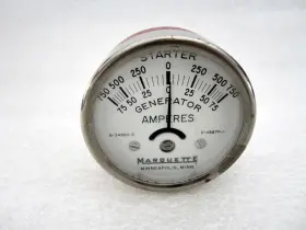B-34990-2 Marquette Vintage Starter Generator Amp Gauge