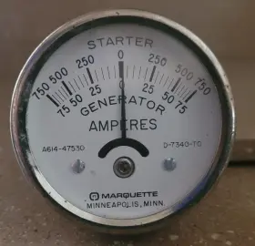 D-7340-to Marquette Vintage Starter Generator Amp Gauge