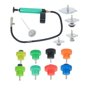 1128562 Menbager Head Gasket Leak Detector 14pcs Coolant Radiator Pressure Tester Cooling System