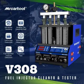 Mrcartool V308/v309/v209/v311 Fuel Injector Cleaner Tester Machine Ultrasonic System Injection Cleaning