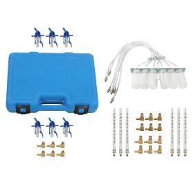 Aud102624d Munirater 6 Cylinder Diesel Injector Flow Meter Tester Kit Common Rail Adaptor Leak Tools