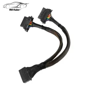 Nvqp0084 Nv-auto Obd Ii Port 2 Splitter Extension Cable 1 Male Female Y Adapter 16pin