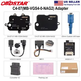 Mb-vgs4-0-nag2 Obdstar A01sk459-full C4-07 Adapter Personalization Via Bench Obd Mode For G3