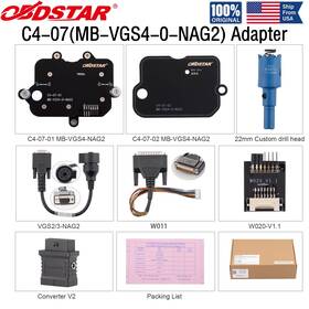 Obdstar H01sk459-full C4-07 Mb-vgs4-0-nag2 Adapter Kit Work For X300 Classic G3 Dc706 Mp001