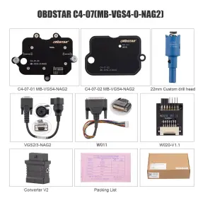 Mb-vgs4-0-nag2 Obdstar Sk459-full C4-07 Adapter Kit For Keymaster G3 And Dc706