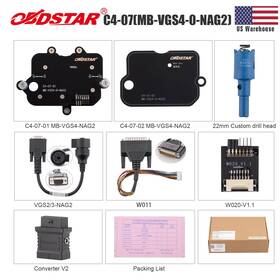 Obdstar W01sk459-full C4-07 Mb-vgs4-0-nag2 Adapter Full Kit Work For X300 Classic G3 / Dc706