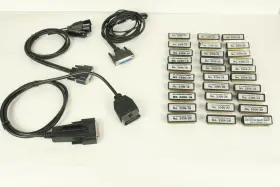 3306-01 Otc Genisys Scan Tool Lot Of 30 Smart Insert Cartidges And Cables