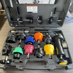 63893 Pittsburgh Automotive Radiator Pressure Test Kit 16 Pc Hard Case Used Once