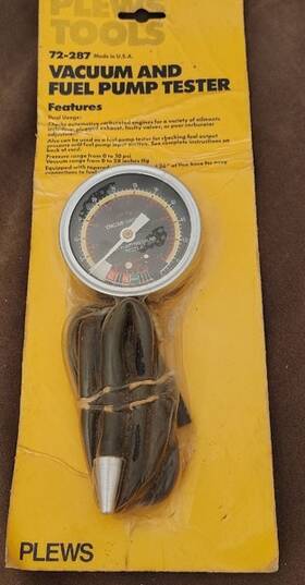Plews 72-287 Vacuum And Fuel Pump Tester / Made In Usa Original Package