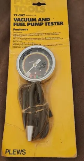 72-287 Plews Vacuum And Fuel Pump Tester / Made In Usa Original Package