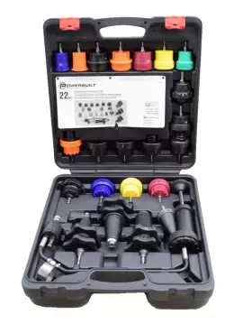 940427 Powerbuilt 22 Piece Cooling System Pressure Test Tester Tool Kit Set