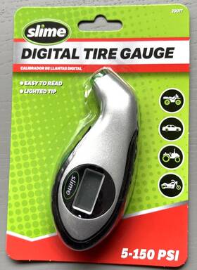 Slime 795696 Digital Tire Gauge 5-150 Psi Backlit Display No Air Loss Led Tip
