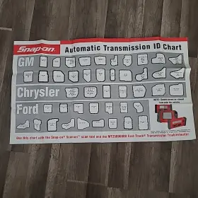 Mt2500-id Snap-on 2002 Automatic Transmission Id Chart Poster Older Cars