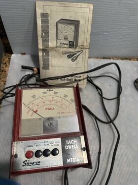 Snap-on Mt816a Vintage Snap-on Brand Model Mt-816 A Tach And Dwell Tester With Manual Untested