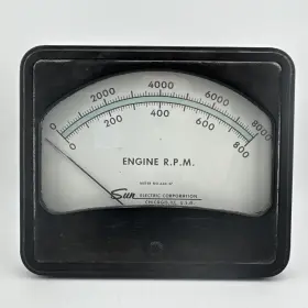 640-096 Sun Vintage Auto Tester Engine Rpm Panel Mount Gauge #640-57 Rare