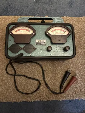 G-1017 Sun 1950s Dwell-tach Tester 6-12 Volt Without Riginal Cables And Clamps Excellent