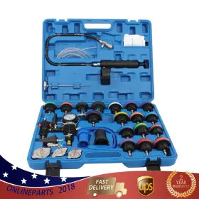 On1009732l Wflnhb Red/blue Radiator Pressure Tester Vacuum Cooling System Tool Refill Kit 28pcs