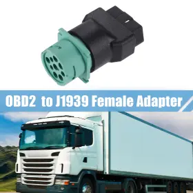 J1939 X Autohaux 786527496389 1pcs 16pin Obd Male Adapter To 9pin Female Diagnostic Connector