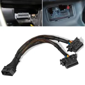 Xp0084 X-parts Obd 2 Ii 16 Pin Splitter Extension Cable Male To Dual Female Y Adapter