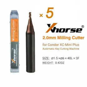 Hksl258b01 Xhorse 2.0mm Milling Cutter For Condor Xc-mini/xc-007 /xc-002/dolphin Machine
