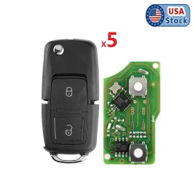 Xkb508en Xhorse Sa1770-1 5pcs Wire Remote Key Fit For B5 Flip 2 Buttons