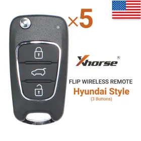 Xnhy02en Xhorse Sa1809-1 5pcs Wireless Remote Key Fit For Hyundai Flip 3 Buttons Newest