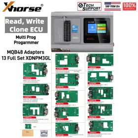 Zsk408 Xhorse Multi Prog Progarmmer Read Write And Clone E.cu Mqb48 13 Full Adapters
