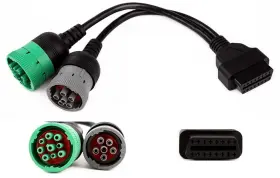 Ypp-green9p-6py Ypp Obd To Type 2 Green9p J1939 And 6p J1708 Split Y 30 Centimeters Black